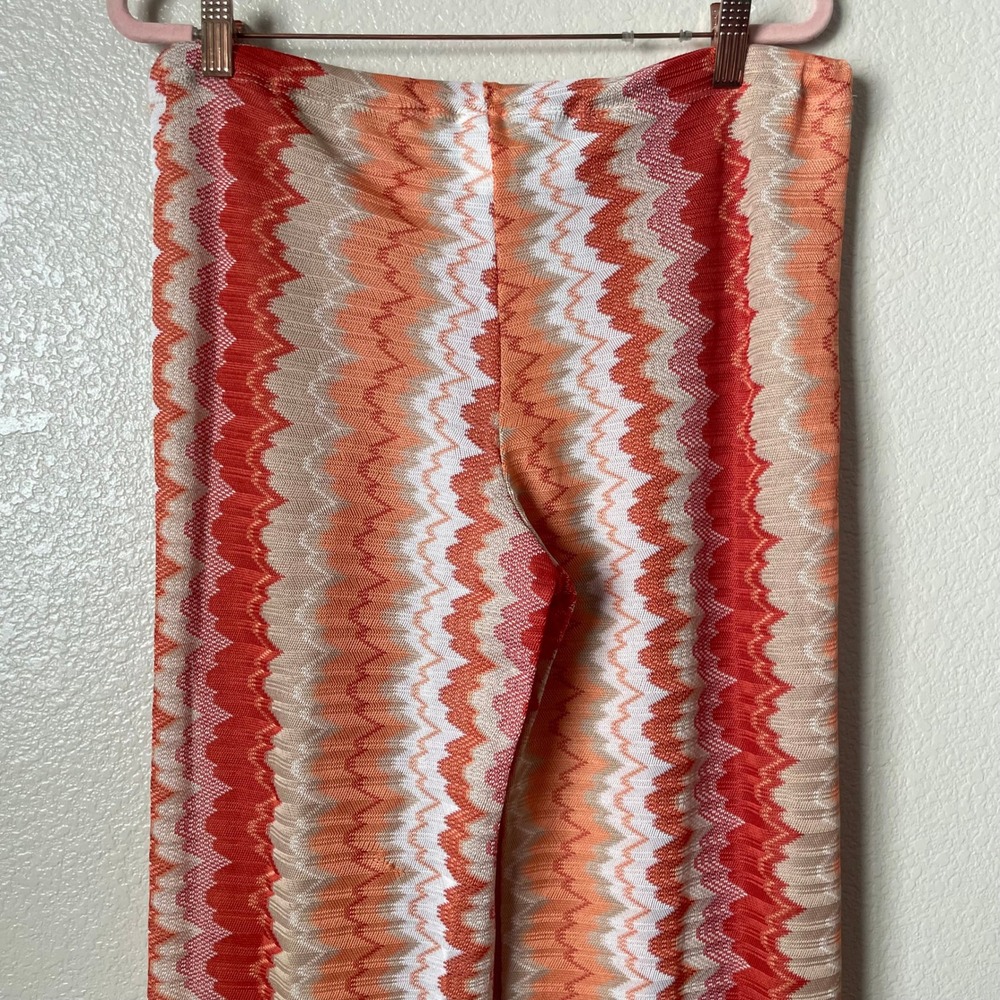 Becca Pants Womens Medium Beach Cover Up Chevron Knit Wide Leg Side Slits Resort - Picture 6 of 10